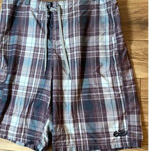 Nike 6.0‎ Board Shorts Men 36 (34) Swim Trunks Plaid Vintage Surf Beach